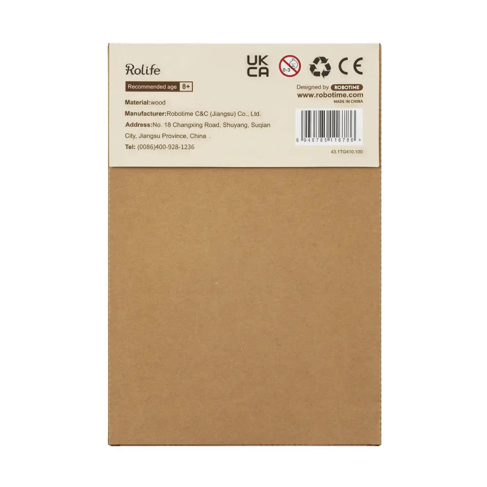 Vedere ambalaj spate a Puzzle-ului 3D Acordeon din lemn Rolife