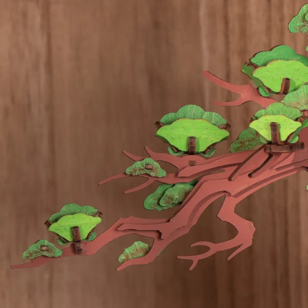 Puzzle 3D Bonsai în ghiveci decorativ activitate creativă și obiect elegant de expus