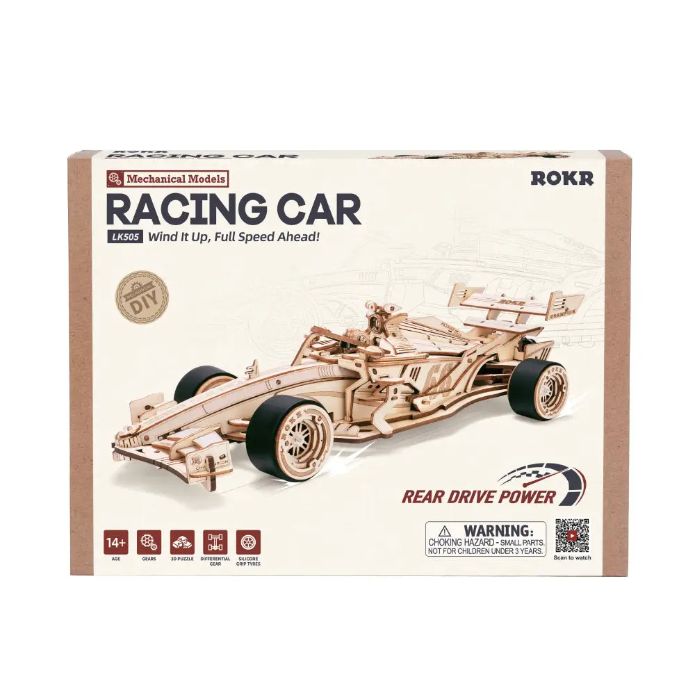 Puzzle 3D Monopost Formula 1 din lemn kit DIY cu mecanism functional