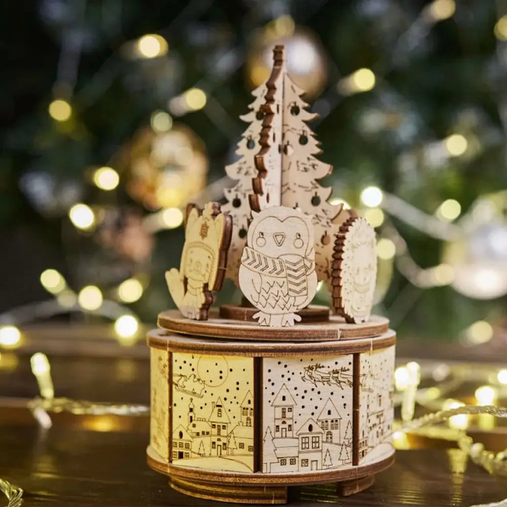 Cutiuta Muzicala din lemn Dansul Craciunului Jingle bells