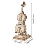 Dimensiuni Model Violoncel Puzzle 3D din lemn Rolife instrument muzical Cadou creativ si memorabil pentru orice ocazie