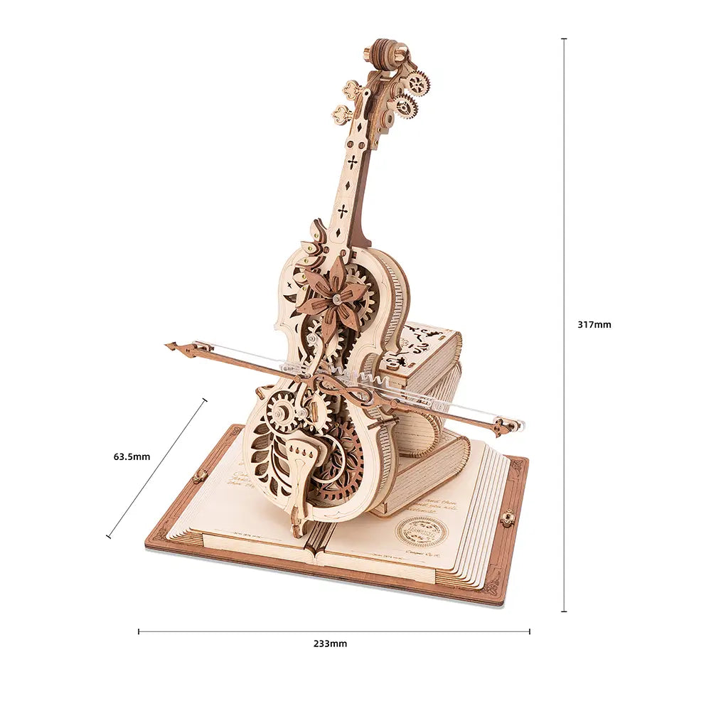 Dimensiuni Violoncel Magic Puzzle 3D Decor Muzical Elegant