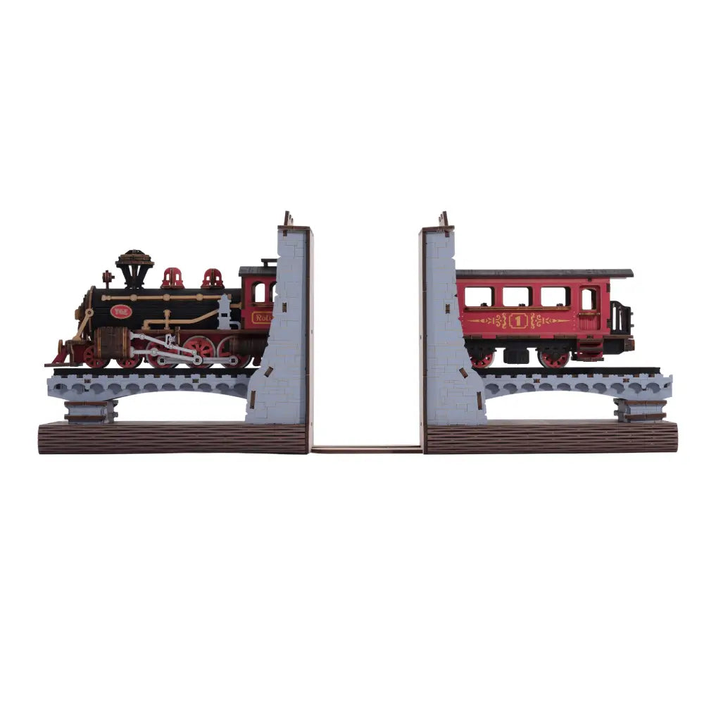 Diorama de biblioteca Tren de epoca in miniatura un puzzle 3D din lemn pentru construit