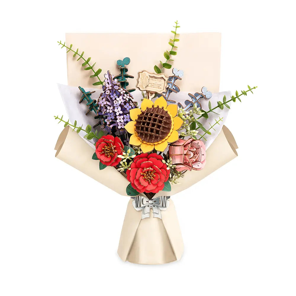 Puzzle 3D Buchet de Flori Rowood din lemn 581 piese