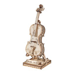 Puzzle 3D Violoncel din lemn 58 piese DIY creativ si decorativ Rolife