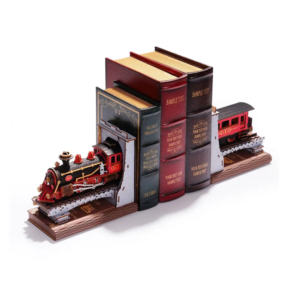 Puzzle 3D Tren de Epoca diorama din lemn pentru biblioteca decor vintage