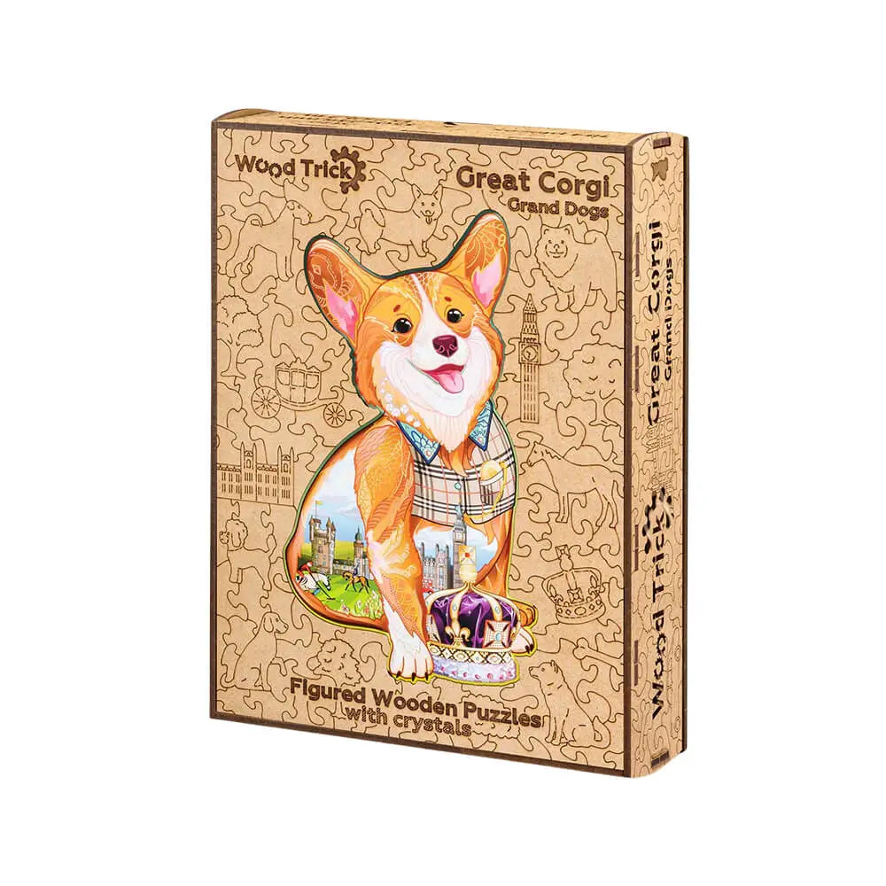 Puzzle 2D lemn cainele Corgi