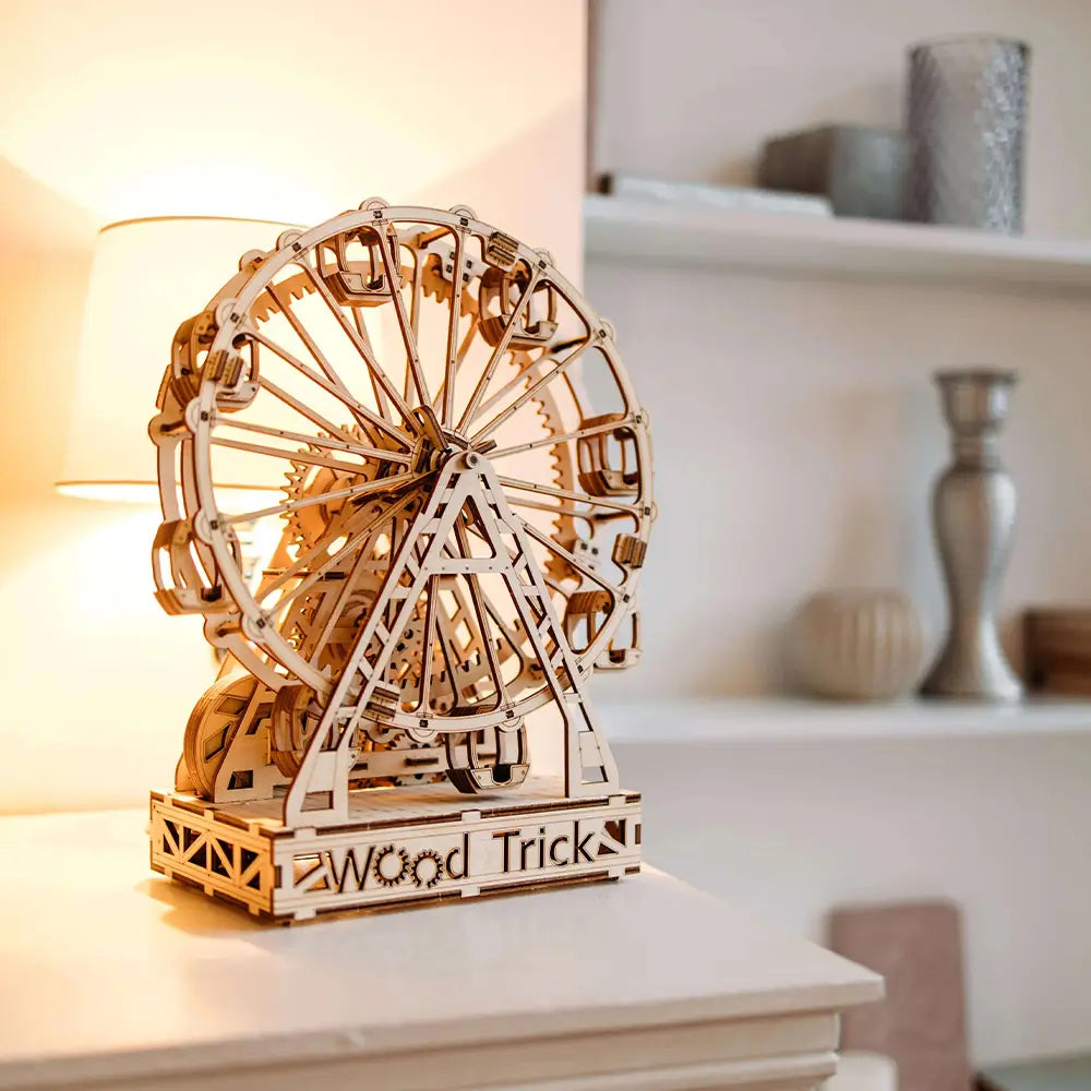 Puzzle 3D Roata Carusel, 301 piese, lemn