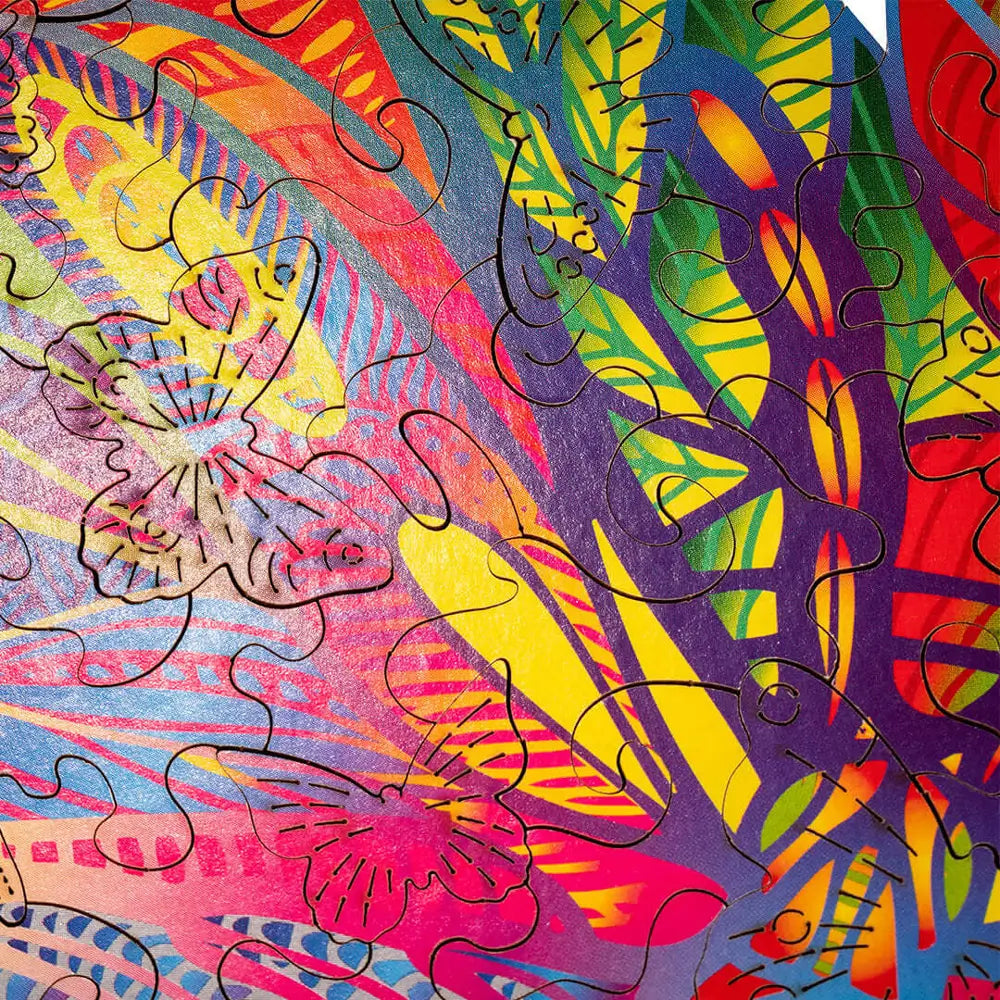 Puzzle din lemn fluture colorat