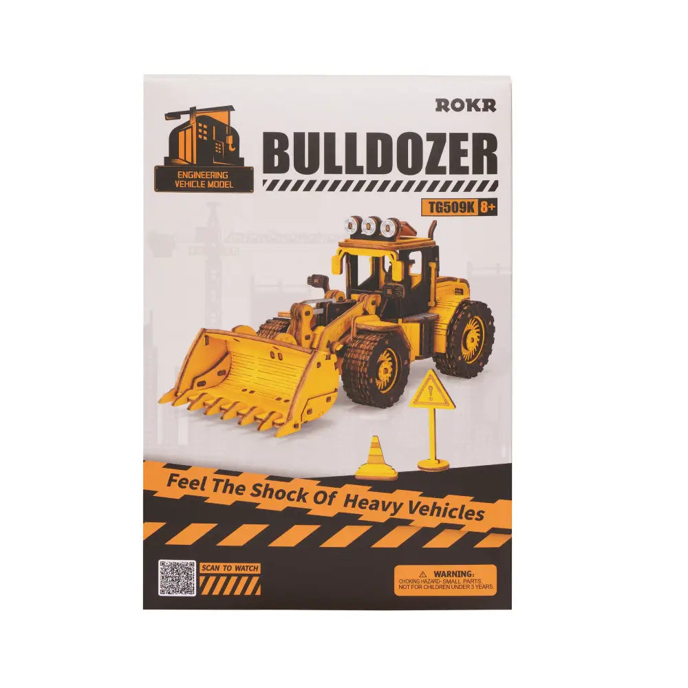 Puzzle interactiv din lemn Proiectează și construiește un buldozer