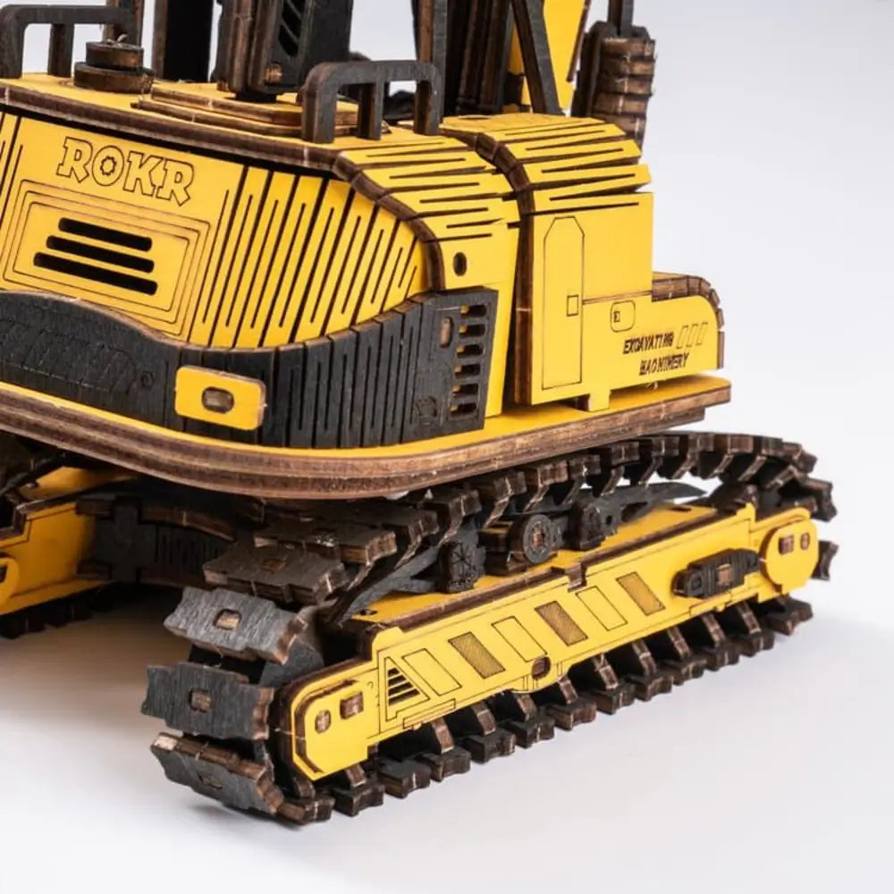 Puzzle mecanic 3D din lemn, Excavator interactiv, ideal pentru dezvoltarea abilităților tehnice