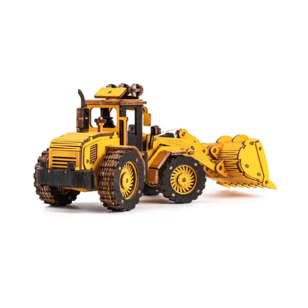 Vehicul de constructii din lemn buldoexcavator Puzzle 3D pentru hobby