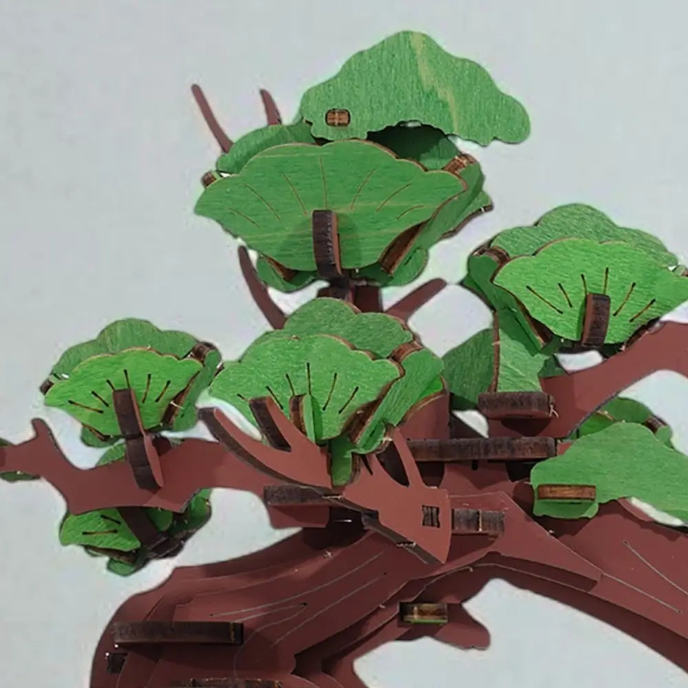 Model DIY copac Bonsai Pin Veșnic Verde puzzle 3D artistic obiect de design interior