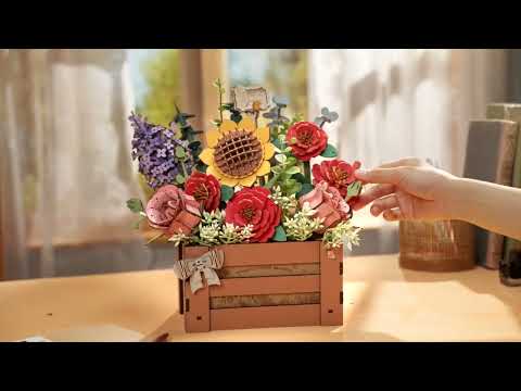 Video de la Sofiart care prezintă puzzle-ul 3D din lemn Rowood - Cutie cu Flori, format din 658 de piese, evidențiind procesul de asamblare pas cu pas, detaliile florale elegante și rezultatul final - o cutie decorativă handmade, ideală pentru relaxare, hobby DIY și cadou.